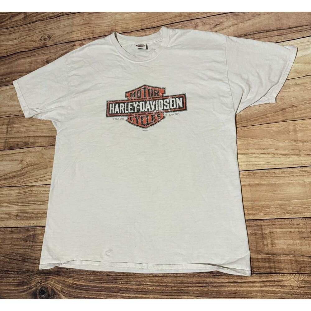 Bud's Harley Davidson Evansville IN Biker T-Shirt Mens 2XL XXL White 2016